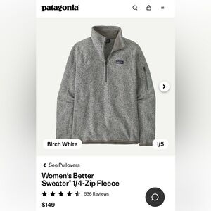 Patagonia Heather Gray Better Sweater, 1/4 Zip, sleeve pocket, great condition!